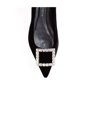 Amaia black velvet ballerina shoes ROBERTO FESTA | AMAIANERO